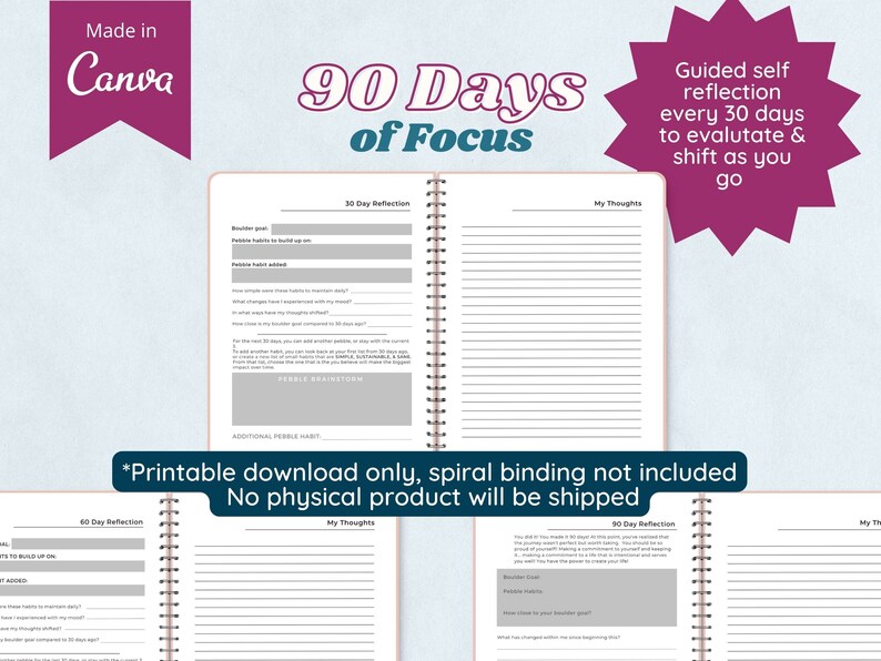 PRINTABLE Goal Habit Journal | PDF Daily Planner | Health Wellness ...