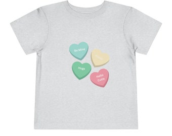 Camicia di San Valentino per bambini a cuore colorato, maglietta per bambini a San Valentino, maglietta a cuore di San Valentino per bambini, maglietta carina per San Valentino