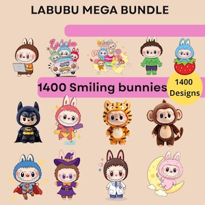 Labubu 1400 Designs PNG Mega Bundle, Labubu Clipart, Labubu PNG,Cute Labubu Vector, Cartoon Character SVG, Cricut Cut Files,Digital Download