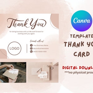 Thank You Card | Canva Template | Small Business | Minimalist Thank You Card