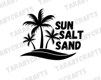 Sun Salt Sand SVG: Retro Summer Vibes Design (Digital Download)