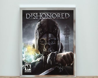Dishonored Box Art Displaykunst, Dishonored Cover Art, Game Art, Gamer Geschenk, Videospiel Kunst, Gamer Print, Gamer Wanddeko