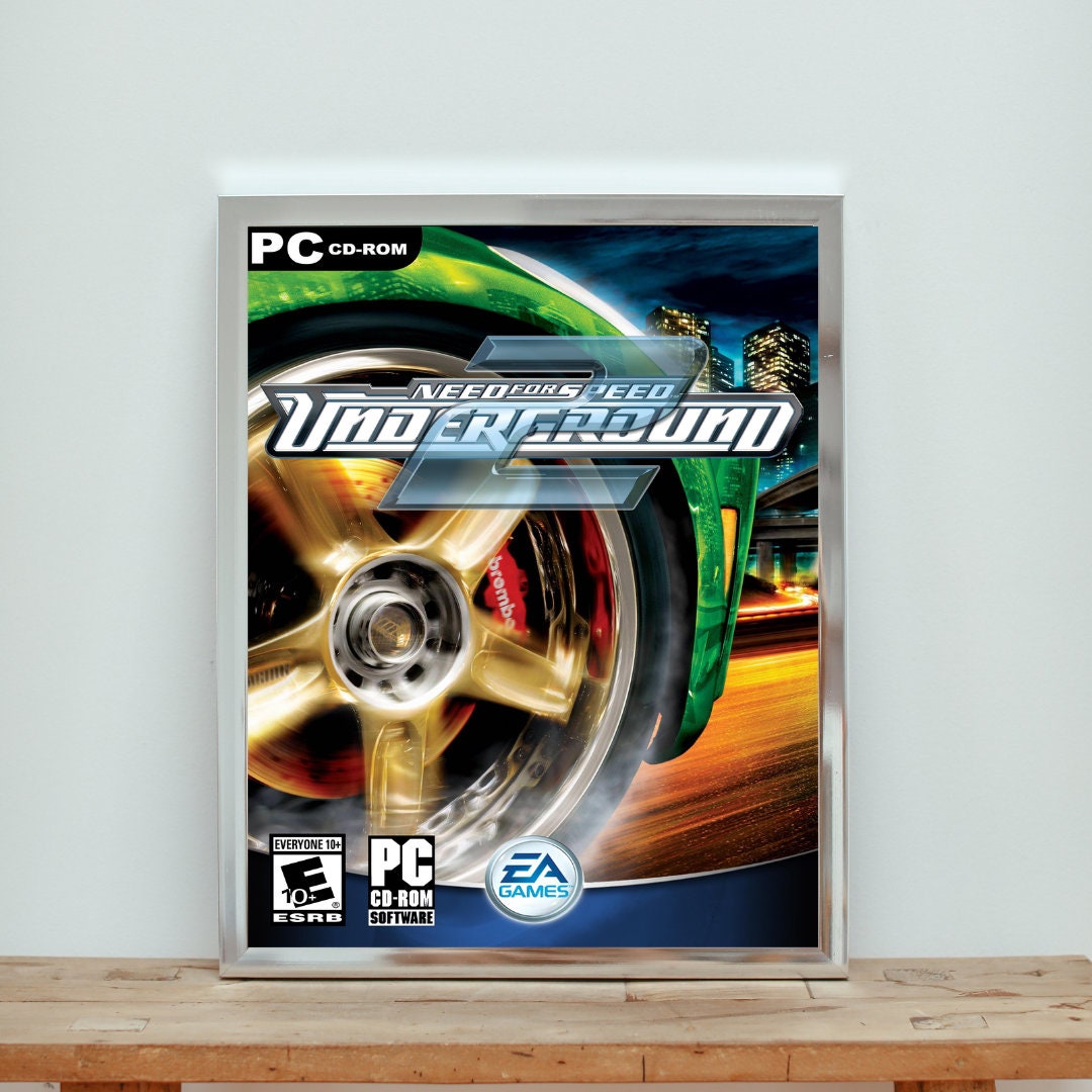 Need for Speed Underground 2 Box Art UPSCALED, NFS Underground 2 Cover Art, Game Art, Gamer Gift, Video Game art, Gamer Print