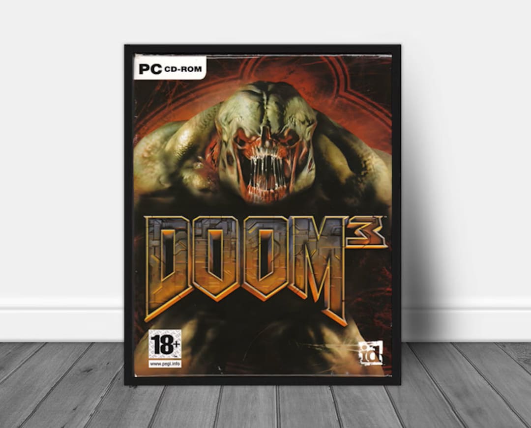 DOOM 3 Box Art UPSCALED, DOOM 3 Cover Art, Game Art, Gamer Gift, Video ...