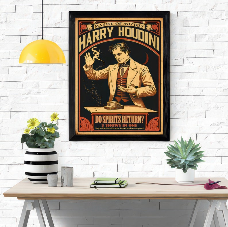 Harry Houdini UPSCALED, Harry Houdini Art, Harry Houdini Poster , Harry ...