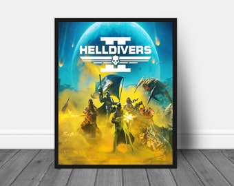 HELLDIVERS II Art UPSCALED, Helldivers 2 Cover Art, Game Art, Gamer Gift, Video Game art, Gamer Print