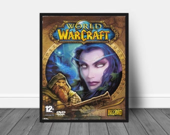 Plakat z grafiką pudełkową do gry World of Warcraft, powiększona okładka gry (do pobrania cyfrowego)