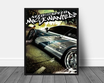 Need For Speed Most Wanted 2005 Box Art UPSCALED, NFS Most Wanted Cover Art, Game Art, Gamer Gift, Video Game art, Gamer Print