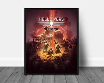 HELLDIVERS: Un nuevo arte infernal MEJORADO, HELLDIVERS Un nuevo arte infernal, Arte de videojuegos, Regalos para gamers, Arte de videojuegos, Impresión de gamers, Decoración de pared para gamers