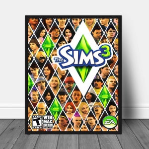 The Sims 3 Box Art UPSCALED, the Sims 3 Cover Art, Game Art, Gamer Gift ...