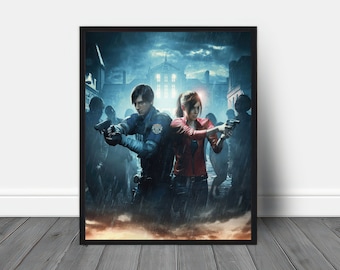 Resident Evil 2 Box Art Print: Upscaled Game Art (Digital Download)