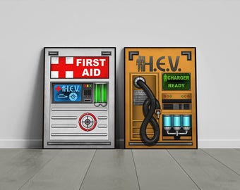 Half-Life First Aid Station - H.E.V Station Art Pack UPSCALED, Half-Life 2 Box Art, Game Art, Gamer Gift, Video Game art, Gamer Print
