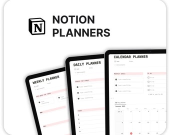 Notion Template | DAILY, WEEKLY, MONTHLY Planner | Minimal Planner | Notion Editable Template | Notion Organizer | Digital Planer
