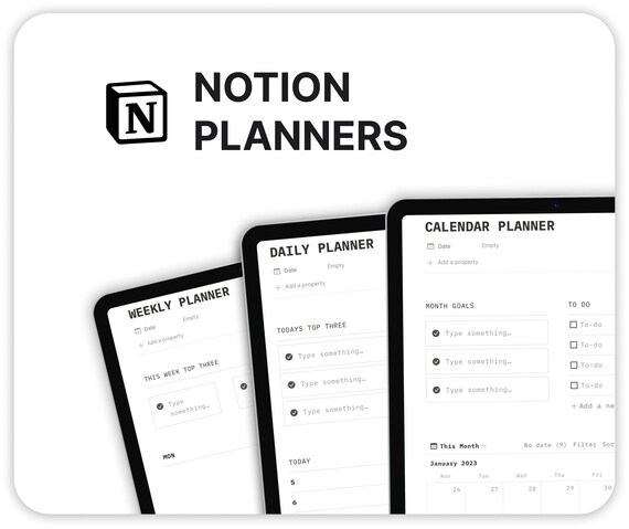 Notion Template | DAILY, WEEKLY, MONTHLY Planner | Minimal Planner | Notion Editable Template | Notion Organizer | Digital Planer