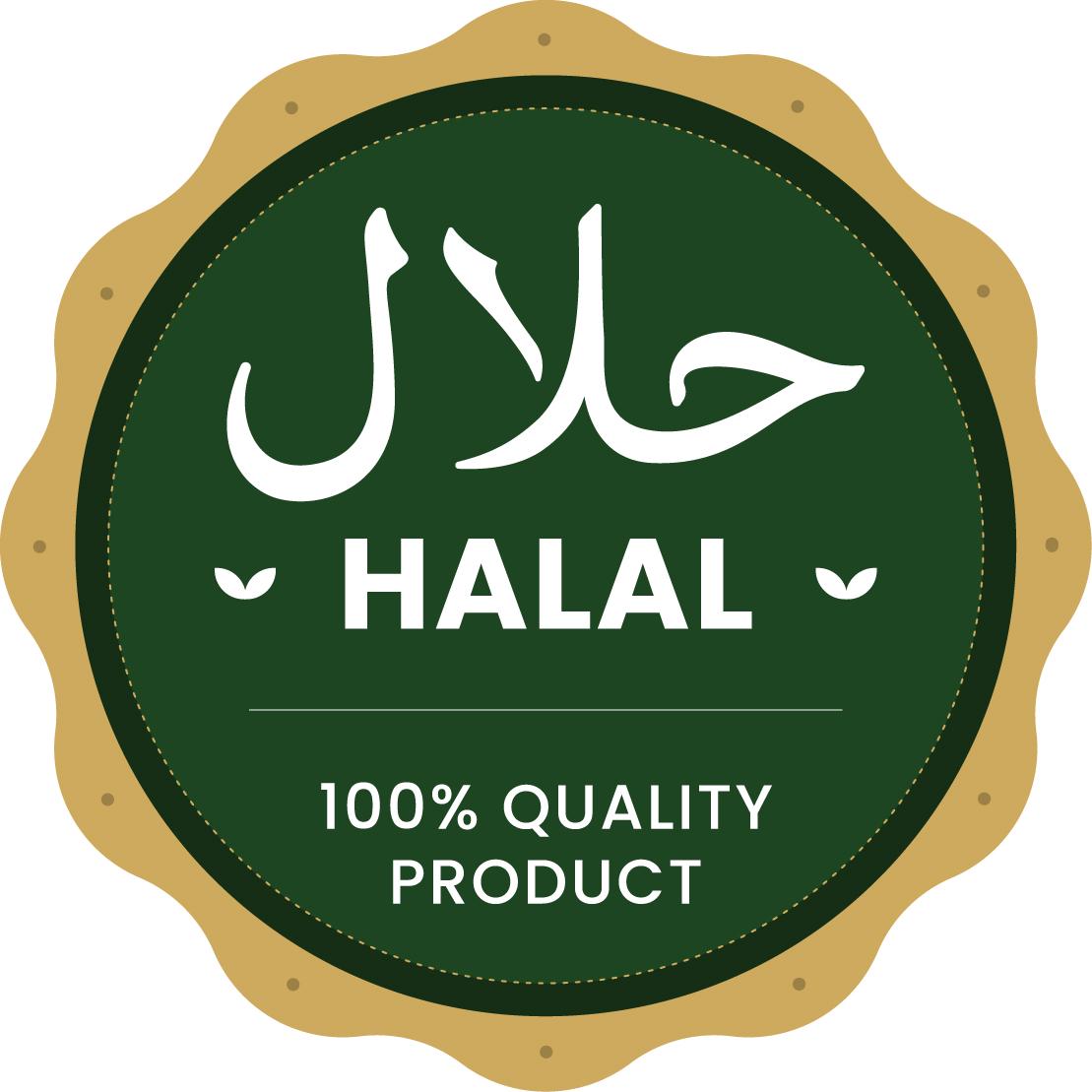 White Halal Sticker Halal Certified Sticker for Restaurant Door | Islamic Halal Sign ...