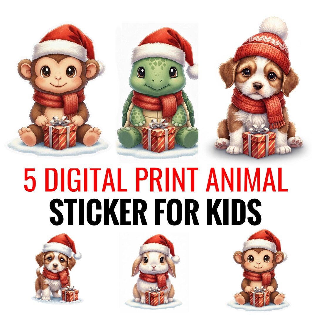 Animal Sticker - Digital Paper Printab;e Hi Resolution Files Download ...