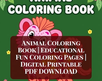 Libro da colorare di animali / Pagine da colorare educative e divertenti / Stampabili digitalmente