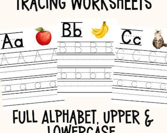 Alphabet Übungsblätter für die einfache ABC Handschrift Übung für Homeschool druckbare Buchstaben