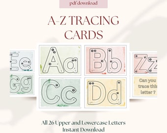 Letter Tracing Cards for Kids, A-Z Tracing Cards, Alphabet Multisensory Learning, Wipeable Letter Mats, Homeschool Resources
