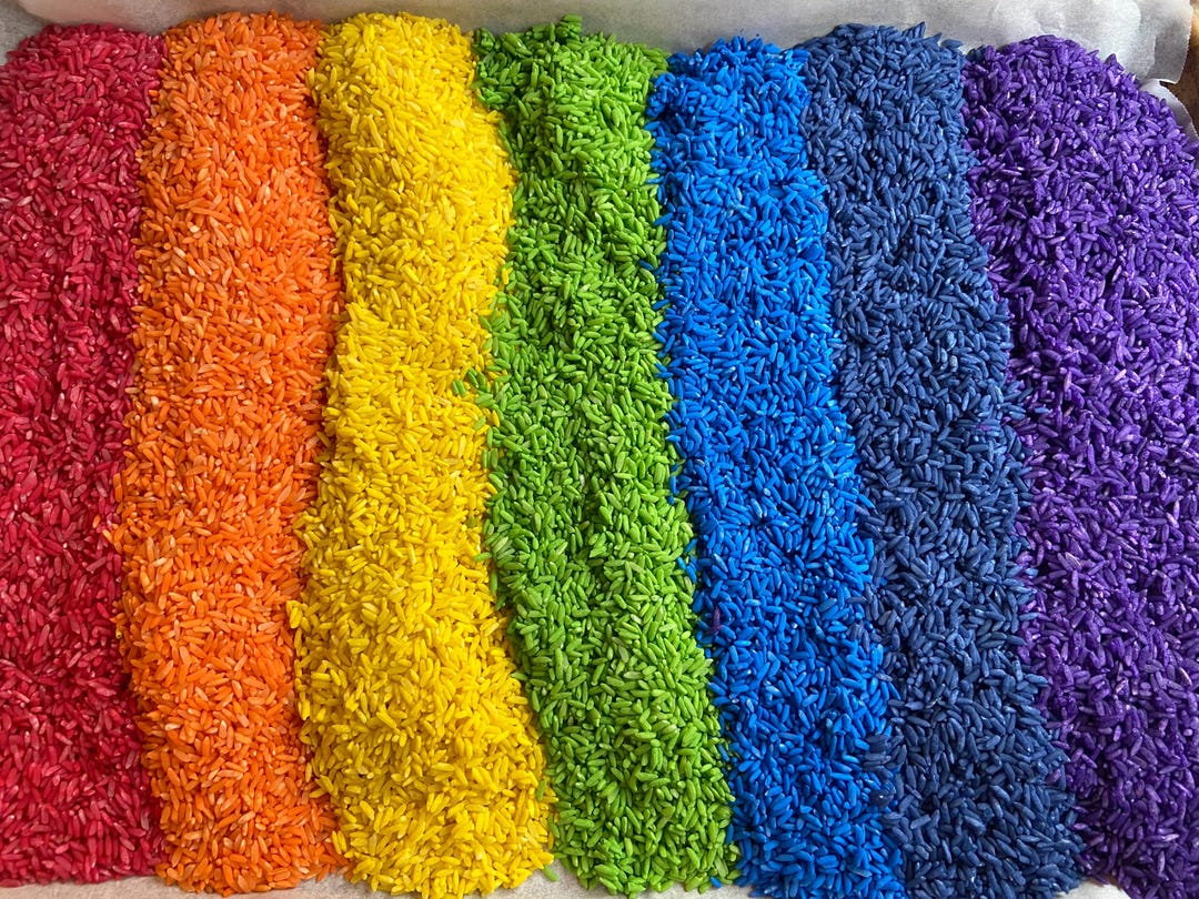 Rainbow Rice Sensory Bin Filler Scented Sensory Bin Rice Sensory Play ...