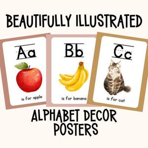 Alphabet Poster Einfache ABC Dekorative Poster Homeschool druckbare Dekor Buchstaben Poster Homeschool Room Decor Spielzimmer Poster
