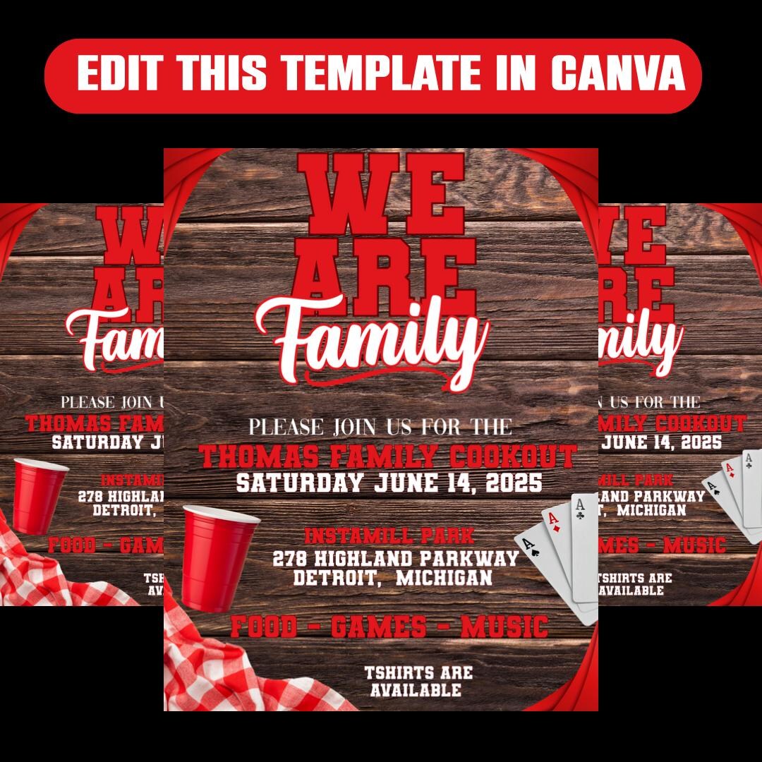 Family Reunion Invitation: Editable Cookout Announcement (digital Invite,  Instant Download) - Etsy, image size:1080x1080