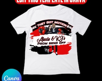 Prom Send Off T Shirt Design, Editable In Canva, 2024 Prom T Shirt Design Template, Perfect For Sublimation, Dtf
