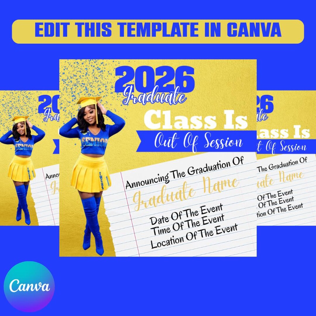 Class is Out of Session 2026 Graduation Announcement Flyer: Editable ...