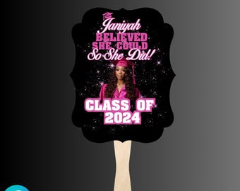 Editable Graduation Fan Template: Class of 2024 (Canva Frame)