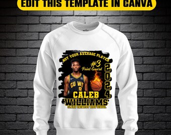 Basketball T-Shirt Design Template: Game Day, Editable in Canva (Digital File)