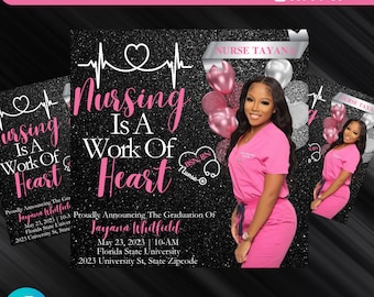 Nursing Graduation Flyer: Editable Invitation Template (Digital Download)