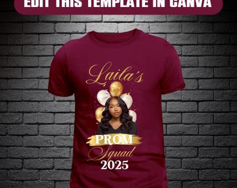 Prom Send Off Shirt Template: Family & Group Shirts (Digital File)