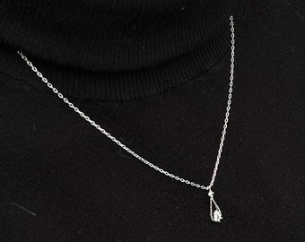 Collier gouttelette argent/or délicat, collier délicat, collier goutte d'eau, collier gouttelette d'eau, collier simple