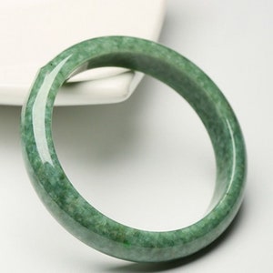 Dark Jade Bangle, Minimalistic Green Jade Bangle, Jade Glaze Bracelet, Simple Slip On Bracelet