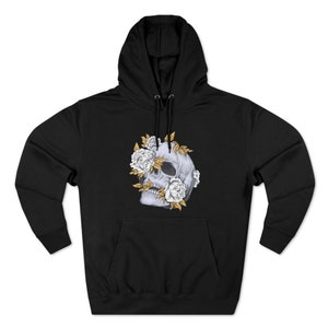 Candy skull hoodie with roses, hoodie, unisex hoodie, gift for him, gift for her, emo vibes