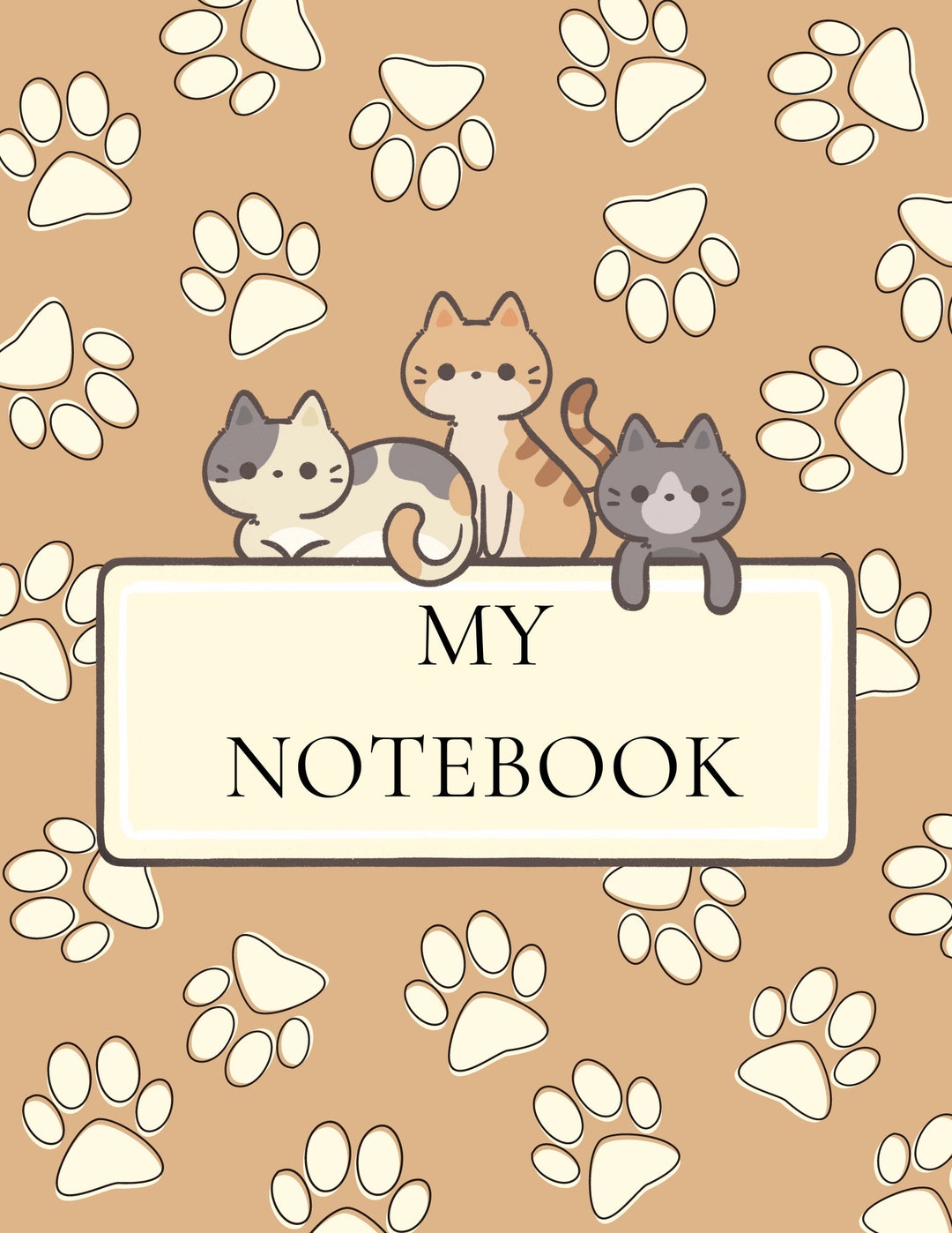 Notebook: This cat notebook features cute & colorful cats on the cover.  There is ample room inside for writing notes and ideas. notebook cat cover   cat notebook, black notebook, school notebook
