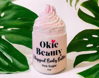 Pink Sugar Whipped Body Butter triple butter shea mango cocoa butter rich body cream non-greasy hydrating moisturizing viral | gift for her