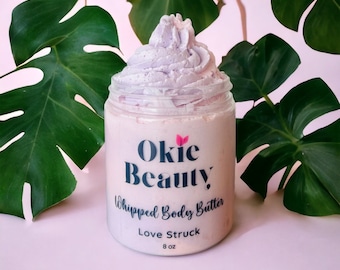 Love Struck Whipped Body Butter organic shea mango cocoa triple butter body cream non-greasy hydrating moisturizing body melt gift for her