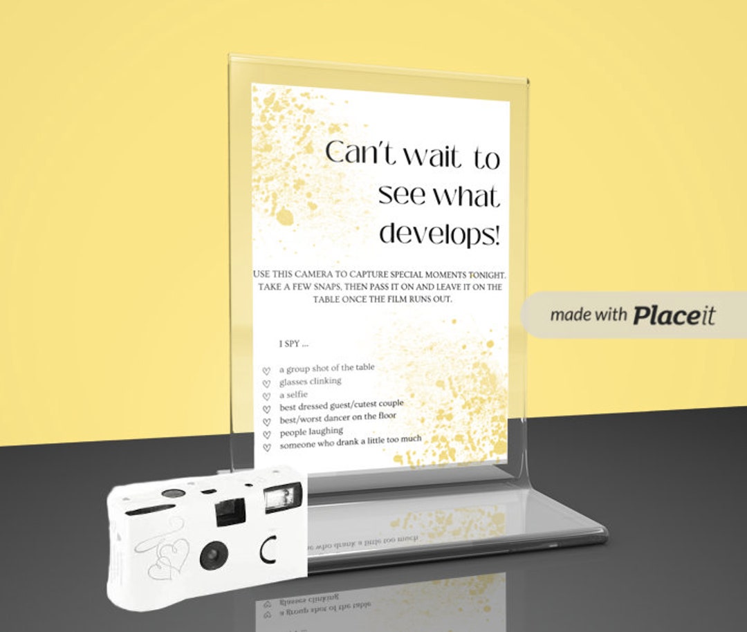 Wedding Disposable Camera Sign Wedding Photo Game Disposable Etsy