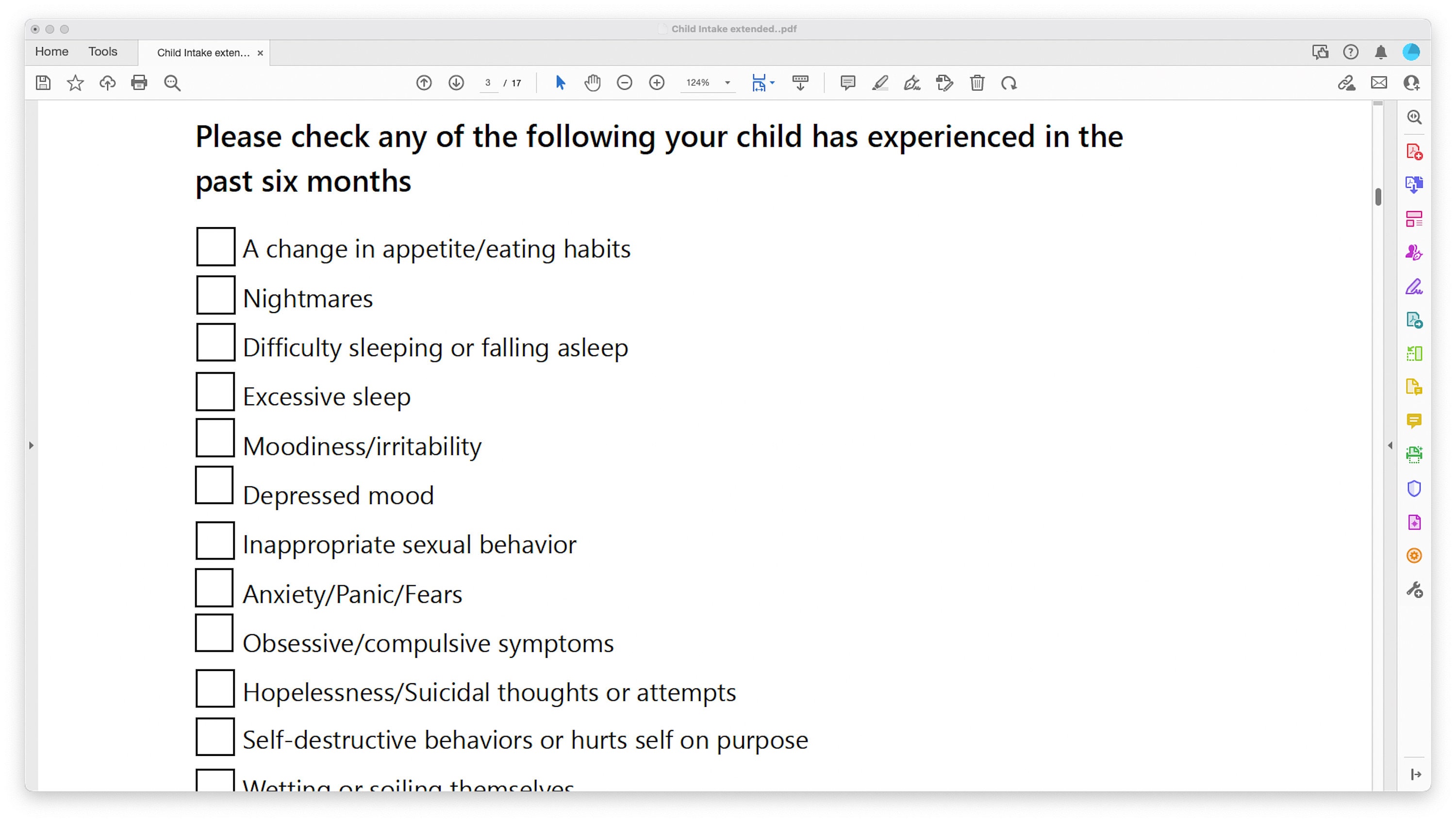 Comprehensive Child/teen Intake Form - Pdf. - Etsy