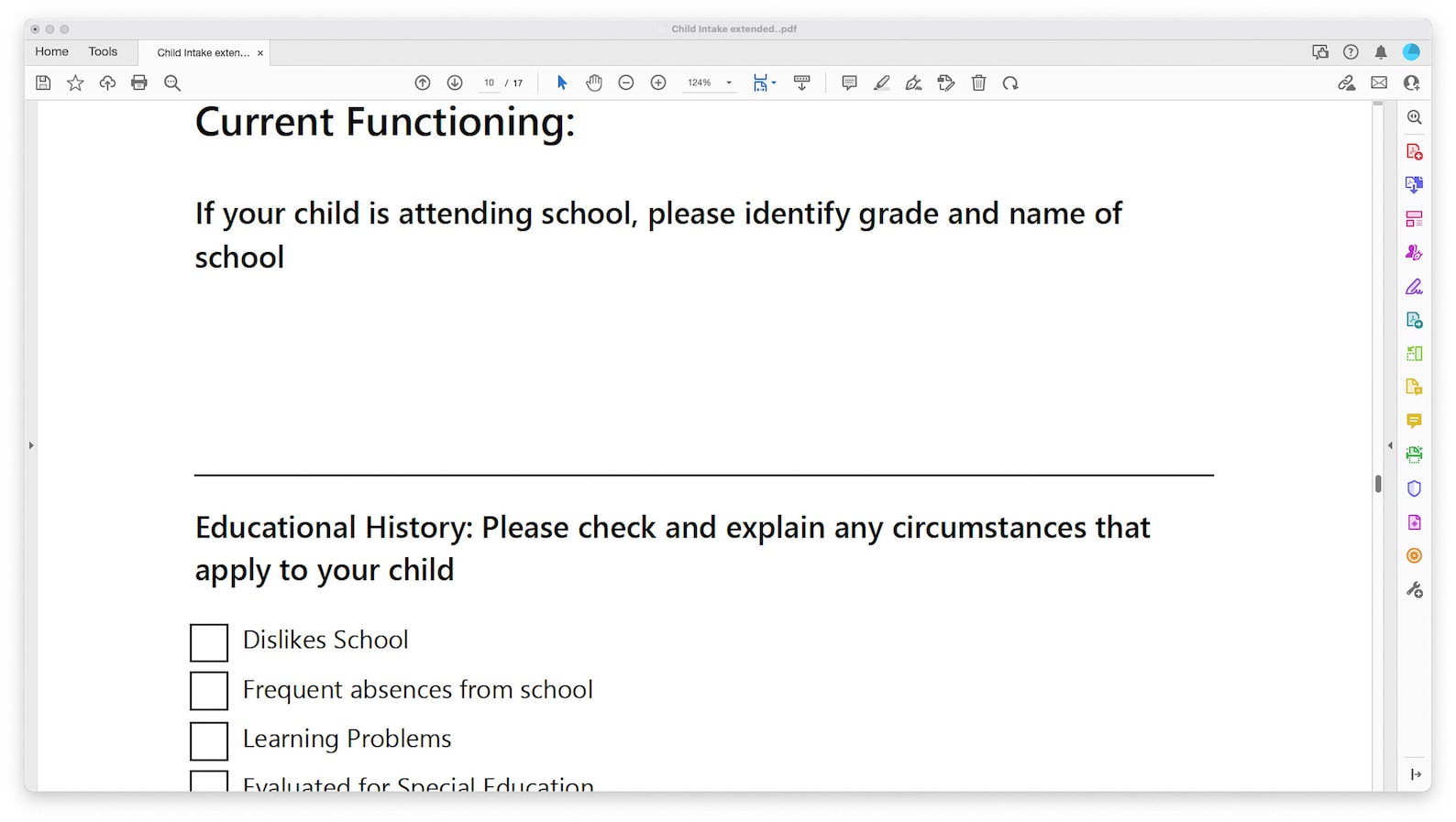 Comprehensive Child/teen Intake Form - Pdf. - Etsy