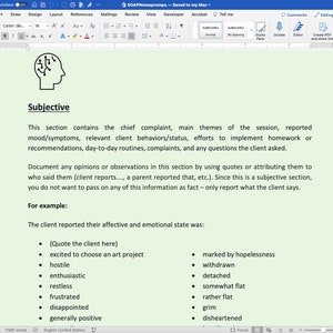 Therapy Note template with prompts - 45 pages with new prompts
