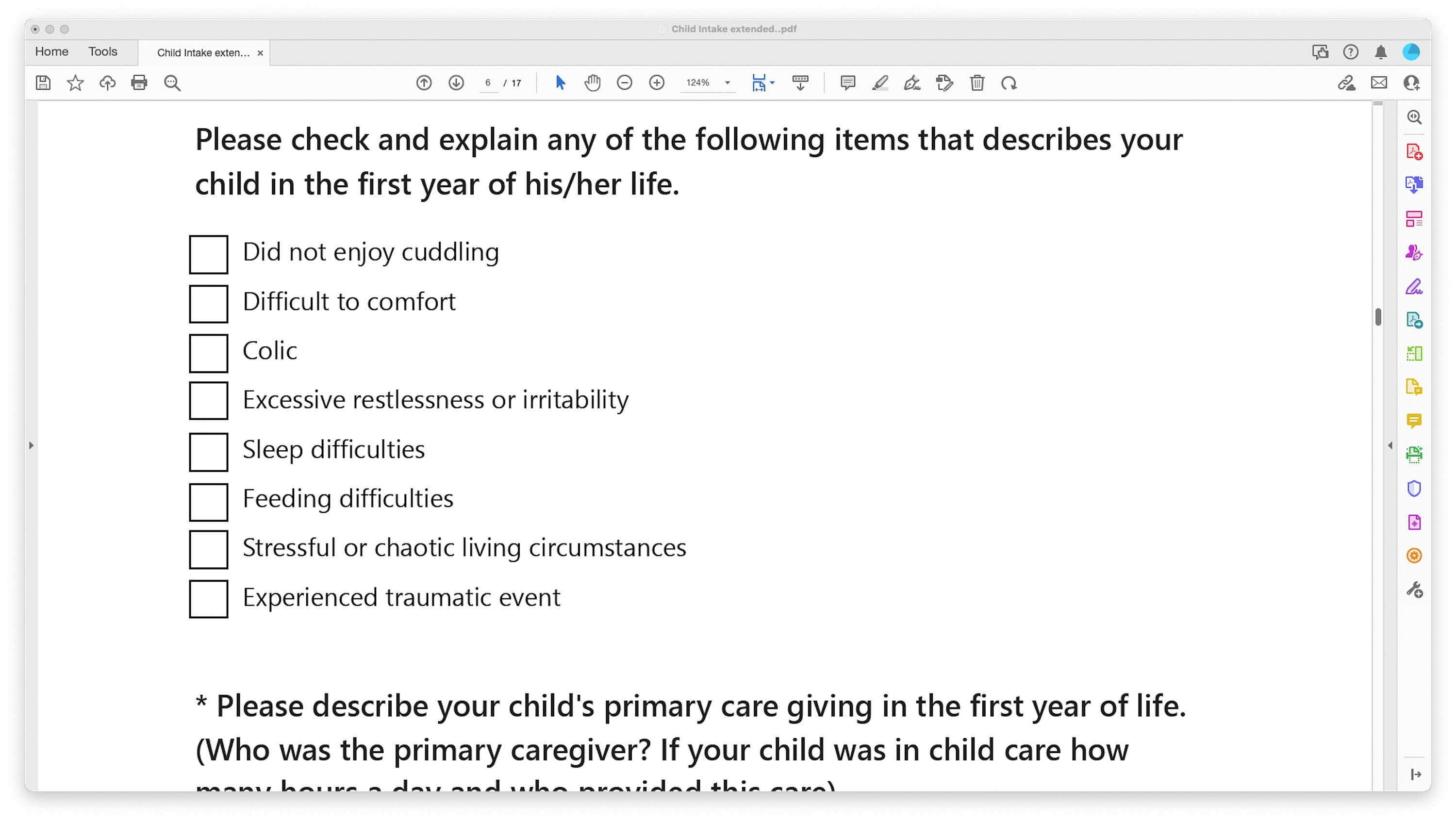 Comprehensive Child/teen Intake Form - Pdf. - Etsy