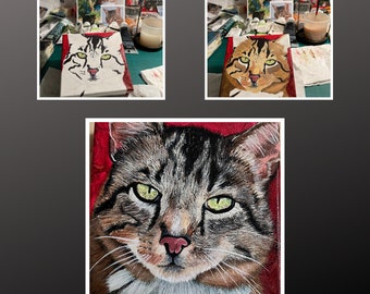 Cat portrait from photo, hand painted pet portrait, pet Memorial, personalized painting, custom acrylic