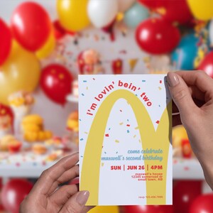 Mcdonalds Birthday Invitation TEMPLATE (digital) - Etsy