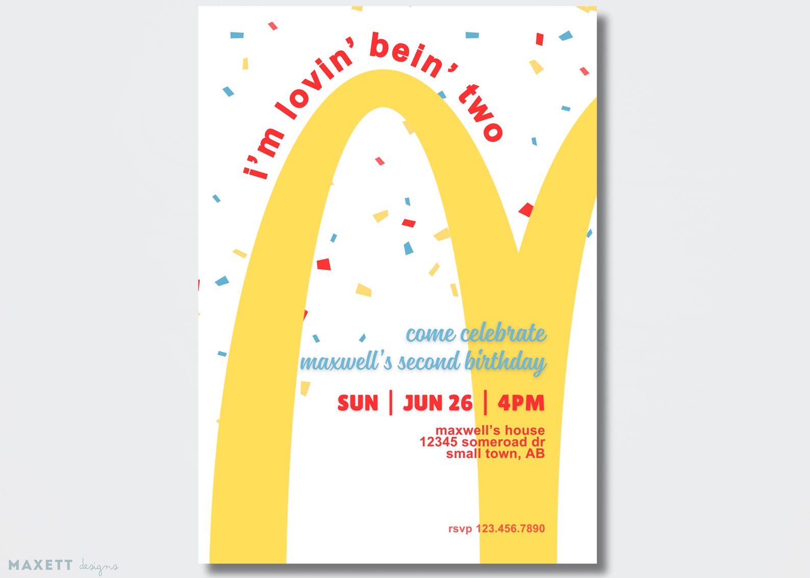 Mcdonalds Birthday Invitation TEMPLATE (digital) - Etsy