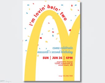McDonalds Birthday Invitation TEMPLATE (digital)