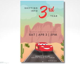 Cars Birthday Invitation TEMPLATE