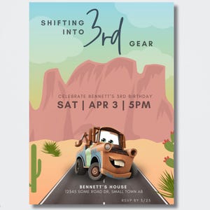 Cars Birthday Invitation TEMPLATE (Mater Edition)