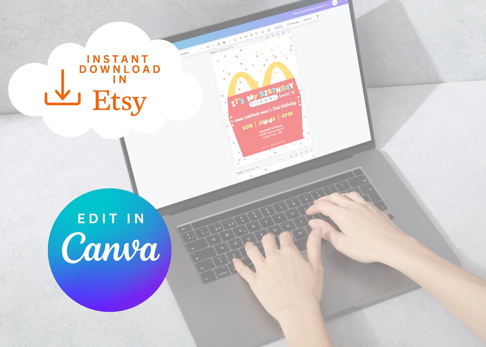 Mcdonald's Birthday Invitation Template (DIGITAL) - Etsy